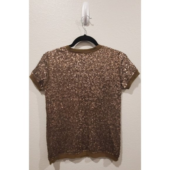 J. CREW Bronze Sequin Top - Picture 3 of 5